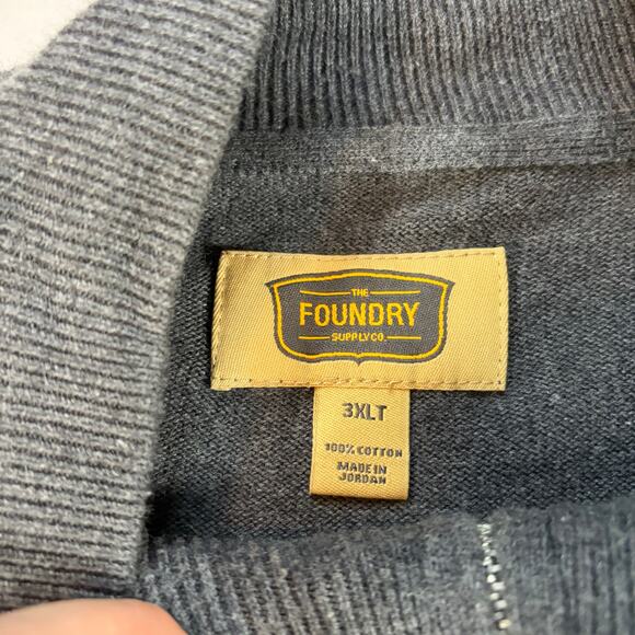 Foundry mens gray quarter zip sweater. Size 3XLT - Picture 3 of 7